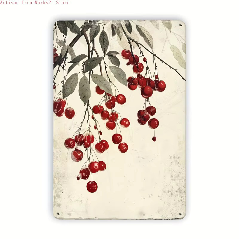 Potdemiel Vintage Metallblechschild mit floralem Herbstmotiv, Wanddekoration für Küche und Restaurant, B/H: 30 x 20 cm, Mehrfarbig - Bild 3