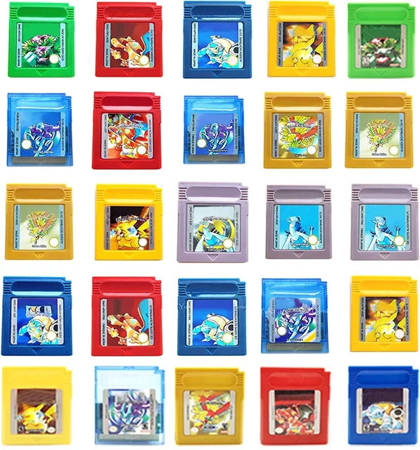 Bandai Pokémon GBC-Spielkarten für GB/SP-Konsolen in Rot, Blau, Grün und Gelb - Bild 1