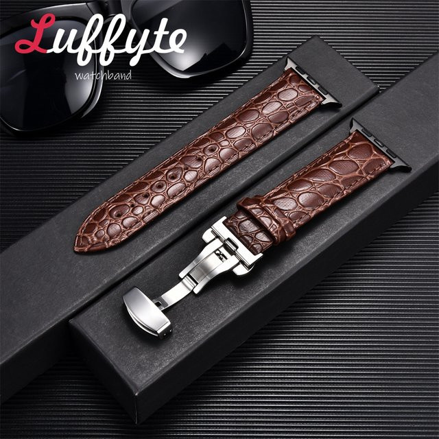 luffyte Uhrenarmband Krokodilmuster PU-Leder, Herren - Bild 1