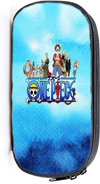 Lynnette One Piece Ruffy Federmäppchen für Mädchen und Jungen, blaues Schul-Etui aus Polyester - Bild 1