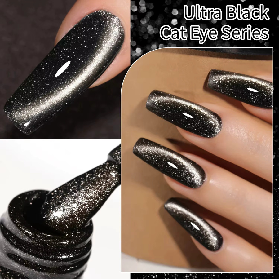SHAKA Cat Eye Gel Nagellack, Schwarz, Schimmernd - Bild 5