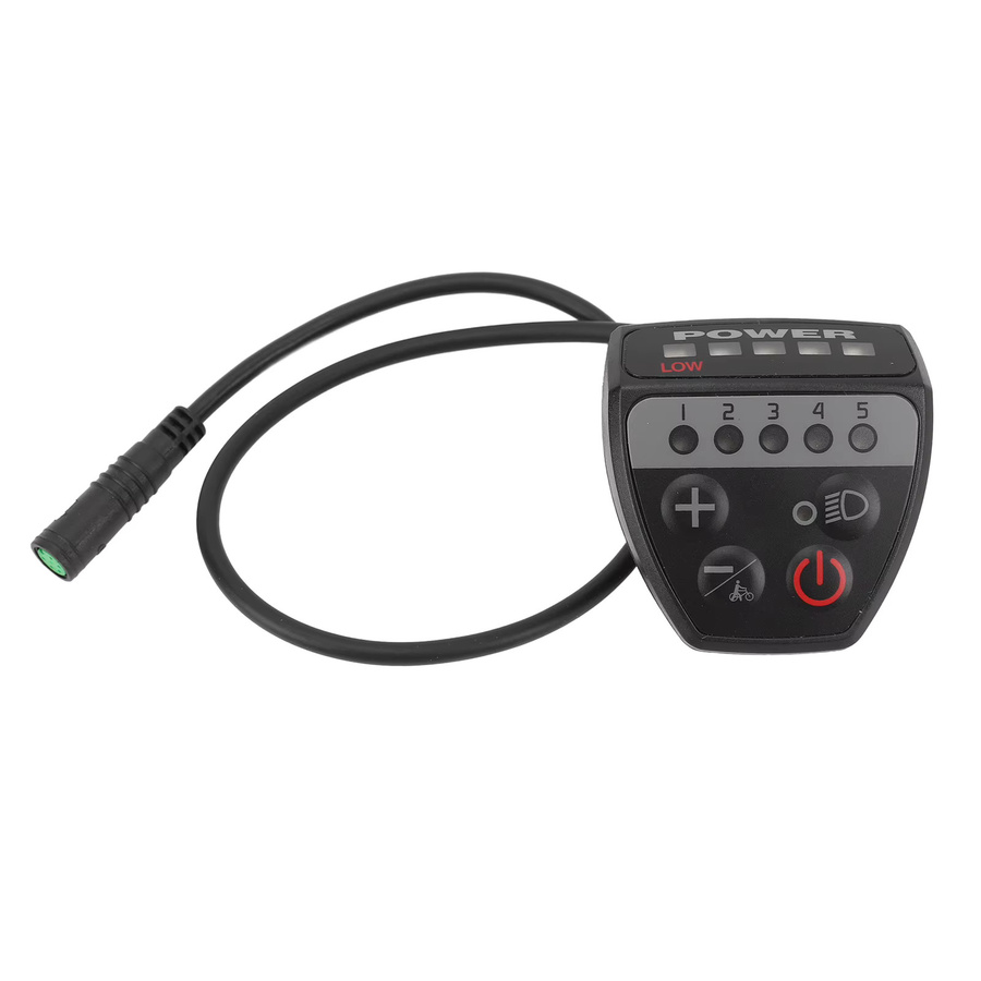 Qiilu LED-Anzeigefeld für Elektrofahrräder, 5-polig, Geschwindigkeitsregler in Schwarz - Bild 4