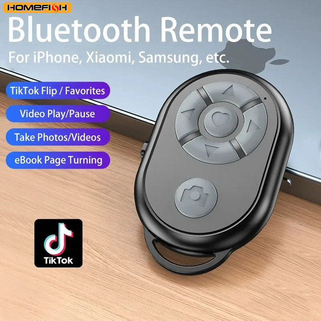 PHONEPACE Bluetooth-Fernbedienung für iPhone, Xiaomi, iOS und Android in Schwarz - Bild 1