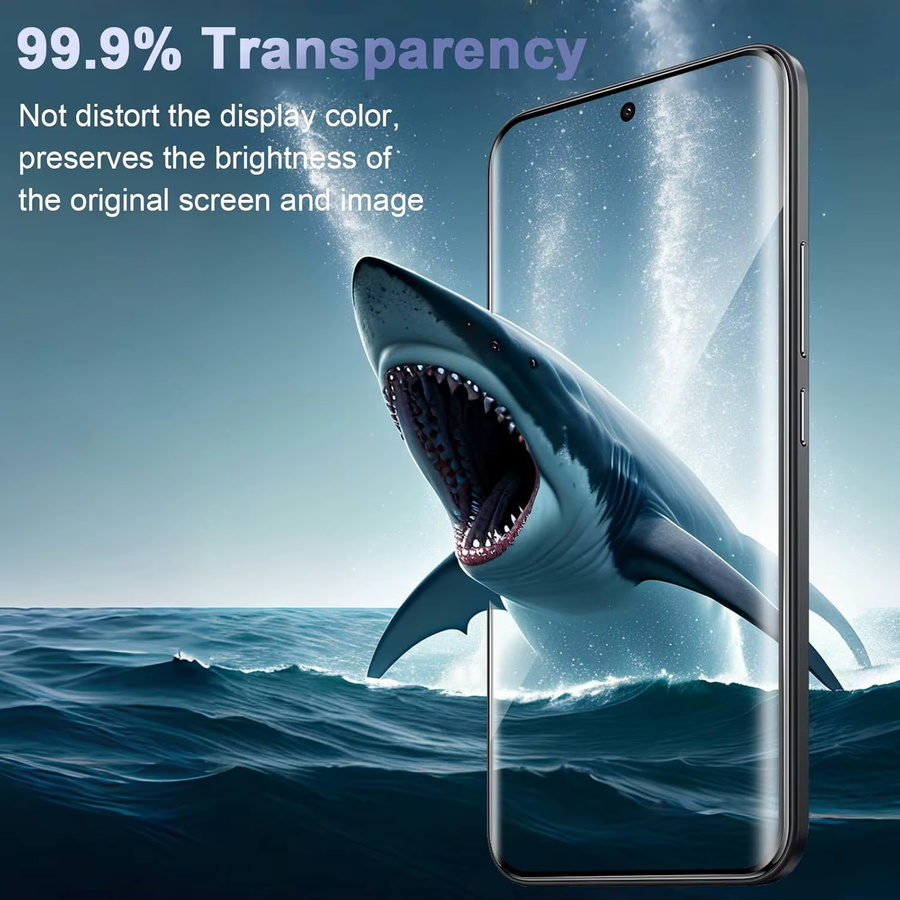 Leeshionz Displayschutzfolie aus gehärtetem Glas für Poco M8, 6,77 Zoll, transparent, vollständig gebogen - Bild 6