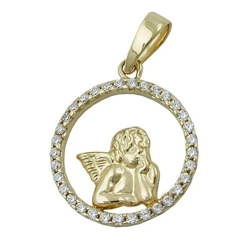 Colfem Anhänger Engelmotiv, 375 Gold, Zirkonia, Unisex - Bild 1