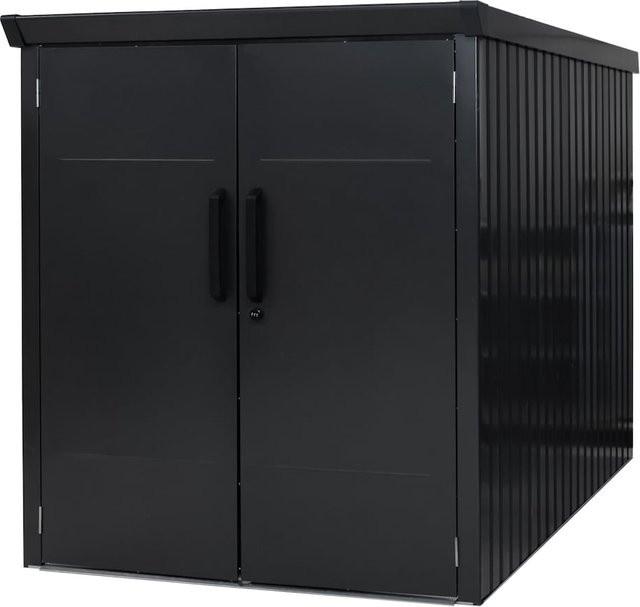 Westmann Velos 1 Metall-Fahrradgarage mit Boden in Schwarz, B/T/H: 133 x 222 x 151 cm - Bild 1