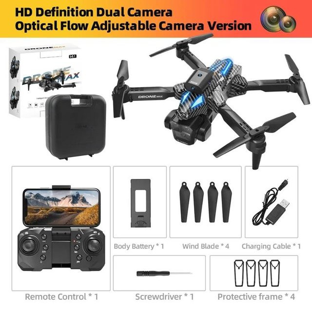 LYZRC C10 Max 6000M GPS Drohne mit 3 Kameras, HD Optischer Fluss Positionierung, Hindernisvermeidung und Gestensteuerung, faltbarer Quadcopter in Schwarz mit 2 Akkus - Bild 1
