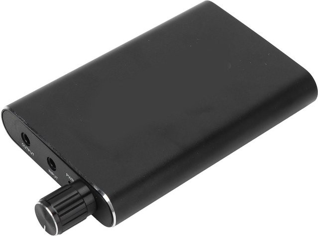 Tragbarer HiFi Kopfhörerverstärker von mfySpace in Schwarz mit 3,5 mm Klinkenanschluss und 2-stufigem Verstärkungsschalter - Bild 1