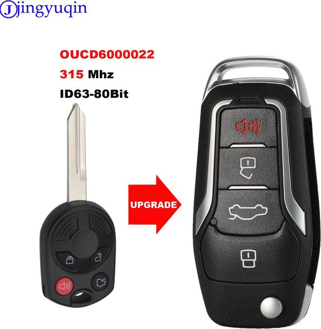 Jingyuqin Auto-Fernbedienung für Ford Edge Escape Fusion Flex Focus in Schwarz mit 315MHz ID63-80BIT - Bild 1