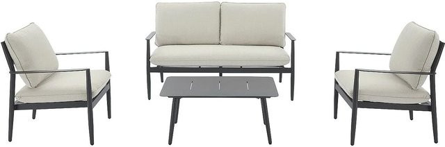 Gartensitzgruppe Tavinya aus Aluminium in Anthrazitgrau und Beige, Breite: 147 cm - Bild 1