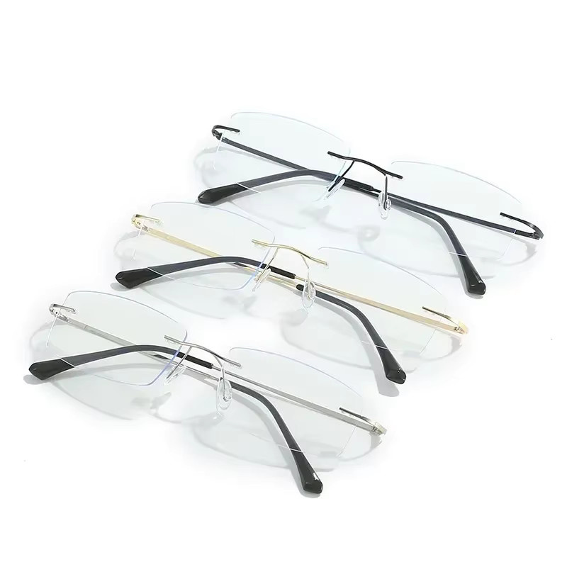 ERIKOLE Korrektionsbrille, randlos, quadratisch, Metall, Unisex - Bild 3