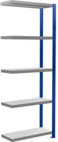 Schulte Anbauregal Steckregal MULTIplus250 mit 5 Fachböden und Kreuzstrebe, Farbe: Enzianblau/Verzinkt, B/T/H: 200 x 75 x 200 cm - Bild 1