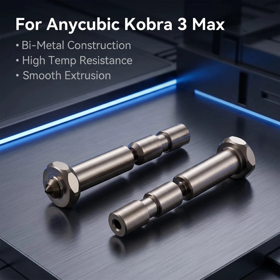 Anycubic Upgrade-Düse für Kobra 3 Max Hotend-Combo in Silber mit austauschbaren Düsen 0,25 mm, 0,4 mm, 0,6 mm und 0,8 mm für FDM-Drucker - Bild 3