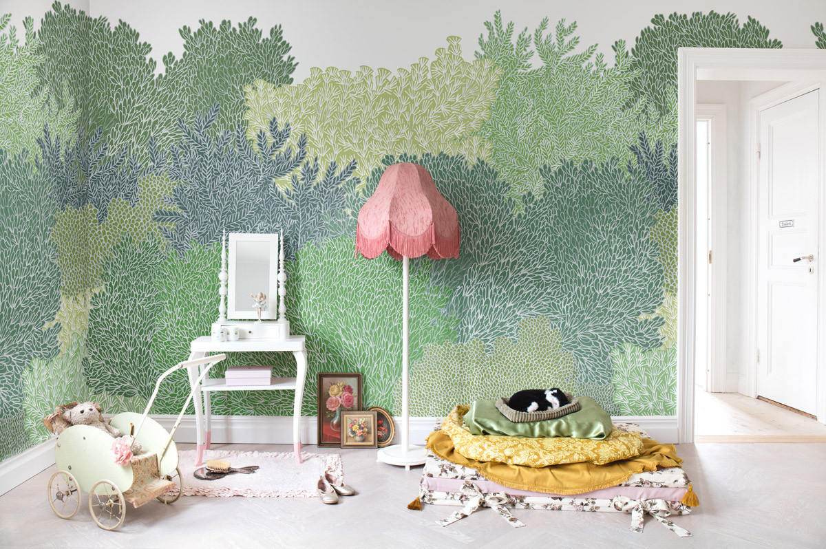 Rebel Walls Mural Hideaway Verdant Wandtattoo in Grün mit botanischem Natur- und Floral-Design aus Vlies - Bild 1