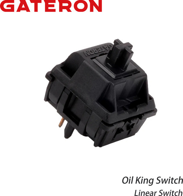 Gateron Oil King Lineare mechanische Tastaturschalter für MX Gaming-Tastaturen, 5-Pin, Schwarz, vorgeschmiert - Bild 1