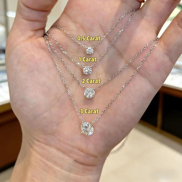 Halskette mit Diamant-Anhänger, 925 Silber, Damen - Bild 1