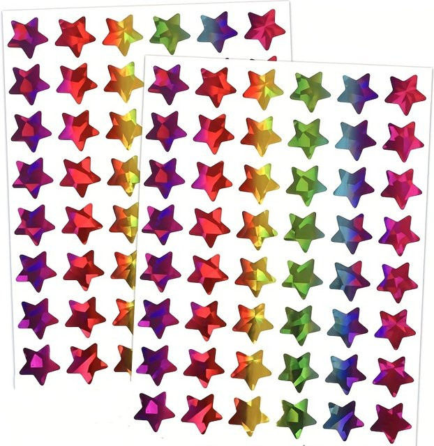 960 holografische Regenbogen-Aufkleber mit kleinen Sternen in Multicolour für Kinder, Lehrerbedarf und Schülerplaner - Bild 1