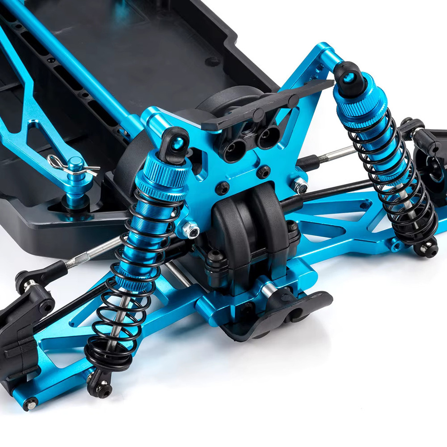 TRINOOD RC Drift Car Chassis-Rahmenset, 1:10, Metall & Kunststoff, Blau - Bild 5