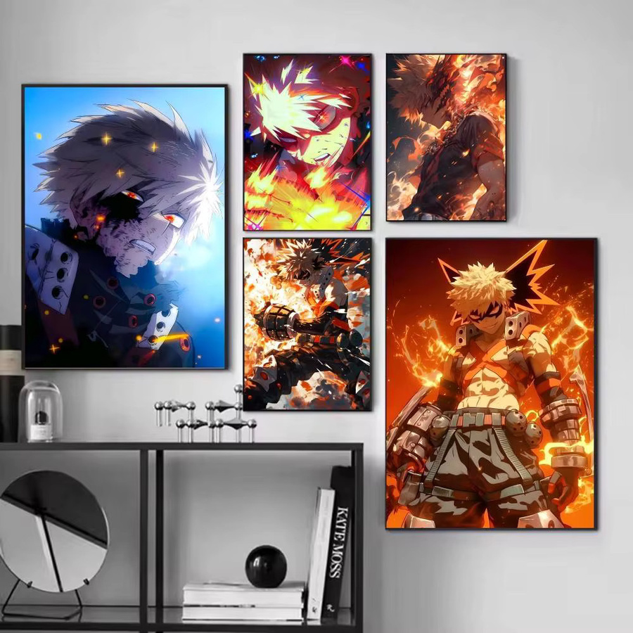 Selbstklebender Papierdruck Anime-Charakter Katsuki Bakugo Poster in Mehrfarbig für deine Wandgestaltung - Bild 2