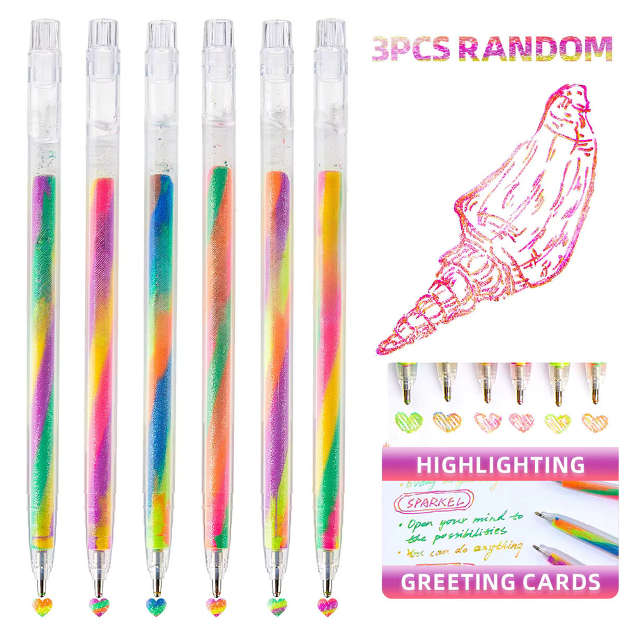 6er Set Glitzer-Pastell-Werkzeug für Grußkarten und Bastelarbeiten in Multicolour mit 1,2 mm Durchmesser - Bild 1