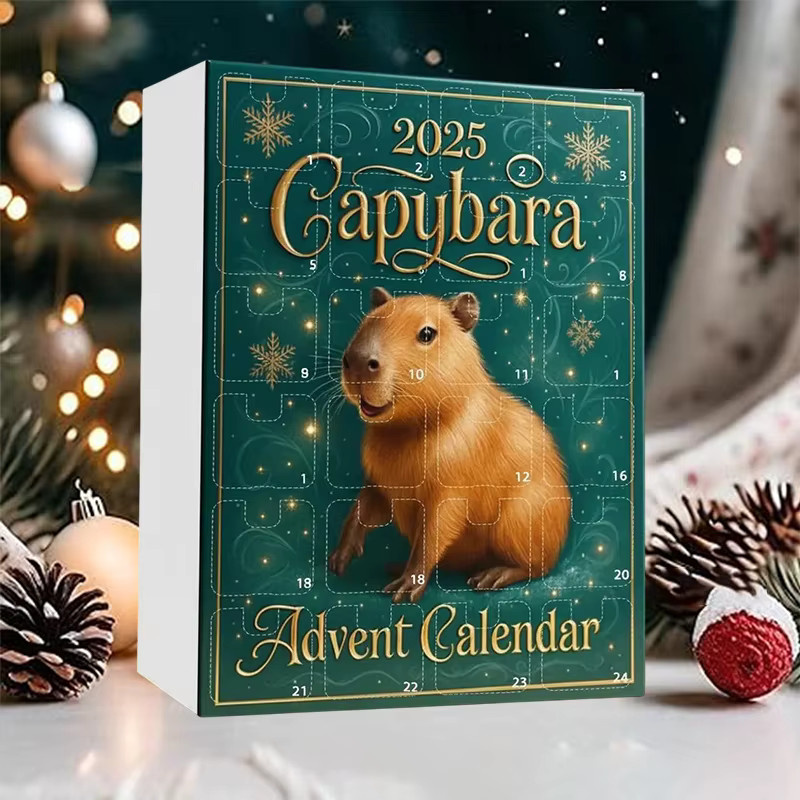 SHNGki Capybara Weihnachts-Adventskalender mit 24 Tagen als niedliche Weihnachtsbaum-Anhänger in Multicolor - Bild 2