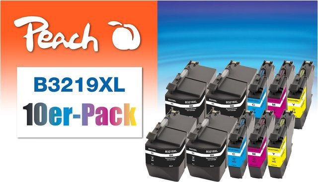 Peach B3219 XL Tintenpatronen Set für Brother LC-3219XL, wiederaufbereitet, Multicolor (4x Schwarz, 2x Cyan, 2x Magenta, 2x Gelb) - Bild 1
