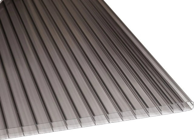 T&J Polyclear Polycarbonatplatte S3P Anthrazit B: 980 mm, H: 4000 mm, Tiefe: 16 mm - Bild 1