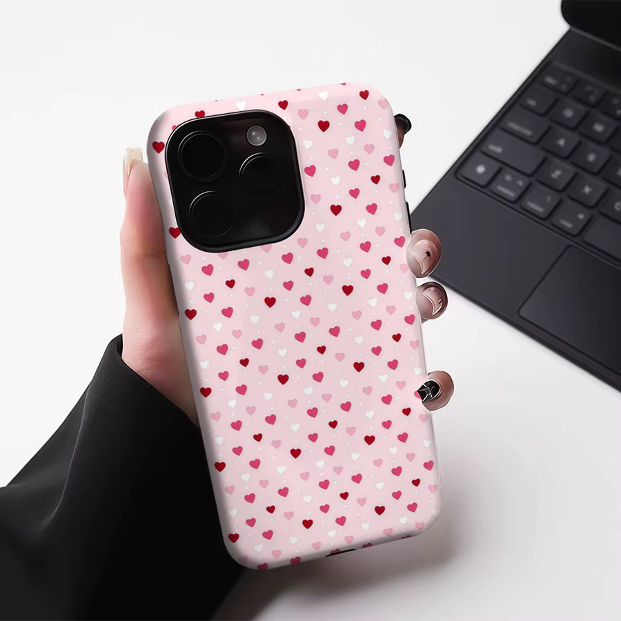 Potdemiel Robuste Herz-Handyhülle für iPhone 17 16 15 14 13 Pro Max Plus mit Magnetfunktion, Mehrfarbig - Bild 3