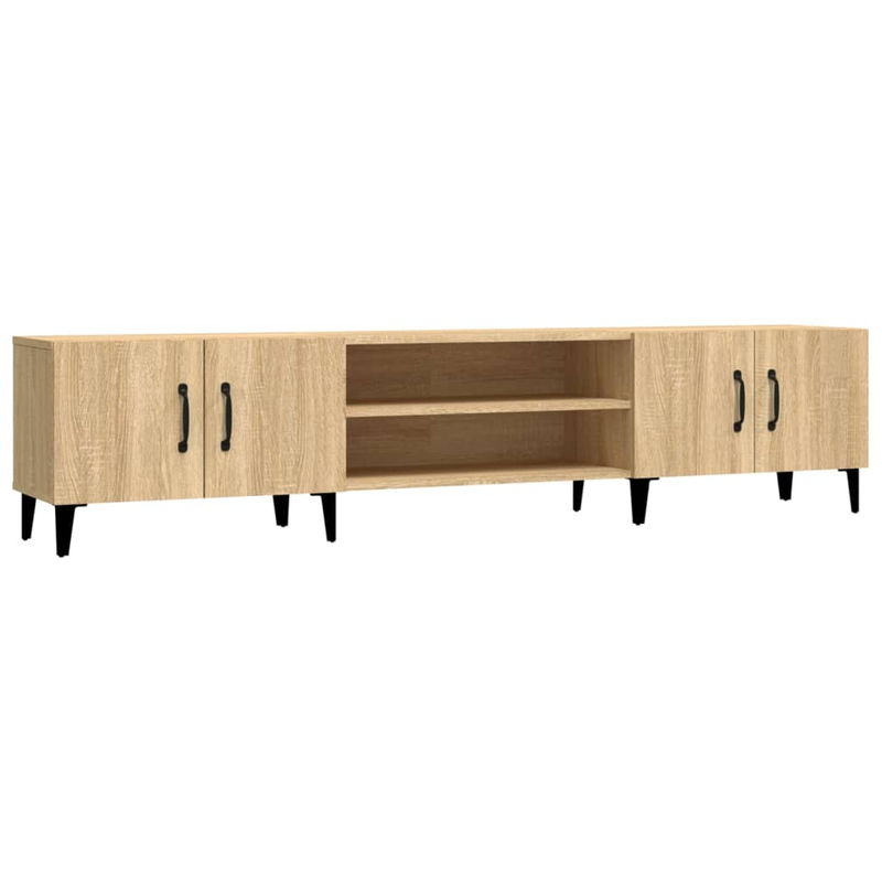 Vidaxl TV-Schrank in Eiche Natur im modernen skandinavischen Design aus Holzwerkstoff und Metall, B/T/H: 180 x 40 x 40 cm - Bild 2