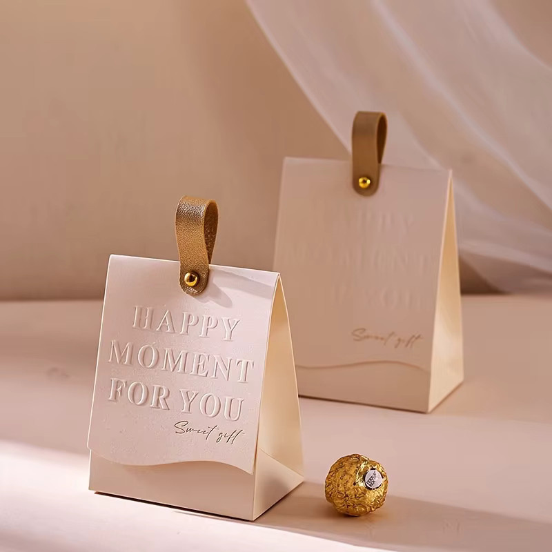 10 Stück elegante Kunstleder-Geschenkboxen in Gold für Hochzeiten und Partys - Bild 1