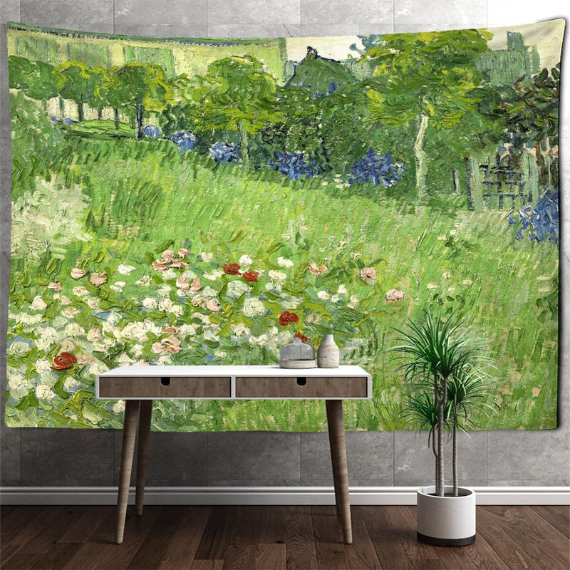 Super Six Wandteppich Weizenfeld Ölgemälde Landschaft Bohemian Art Wandbehang mehrfarbig B: 230 cm, H: 180 cm - Bild 1