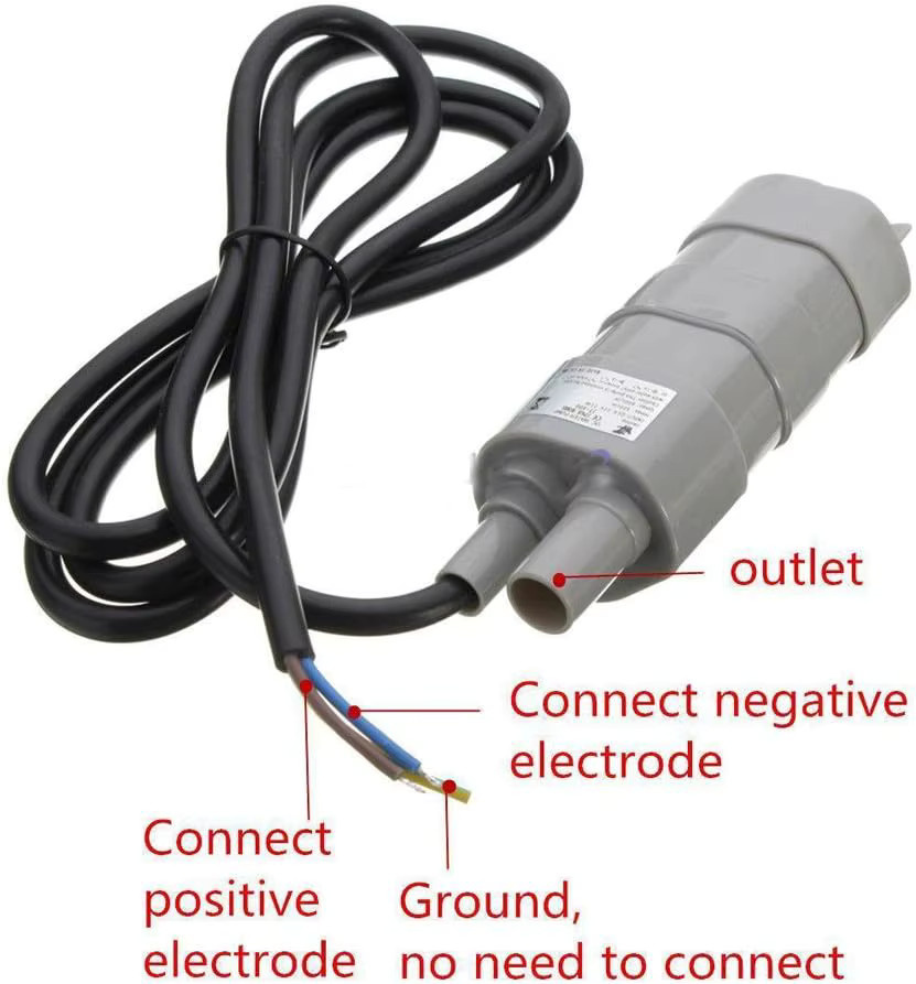 HiLetgo DC-Wasserpumpe als Tauchmotor für Aquarium, Teich und Springbrunnen, 600 l/h, 10 l/min, DC12 V, Grau - Bild 6