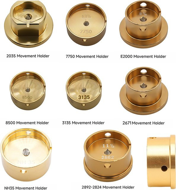 CHIICSMART Uhrenreparaturzubehör NH35 Uhrwerkhalter, Messing, Gold - Bild 1