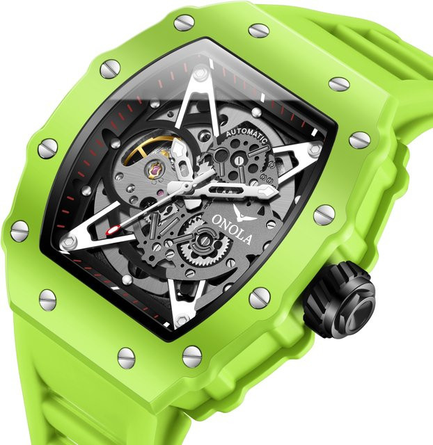 ONOLA Armbanduhr Automatik, Silikon, Schwarz, Herren - Bild 1