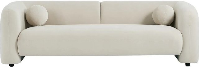 Ovotas Sofa in Beige mit Samtbezug und Holzrahmen ohne Schlafmöglichkeit Breite: 226 cm - Bild 1