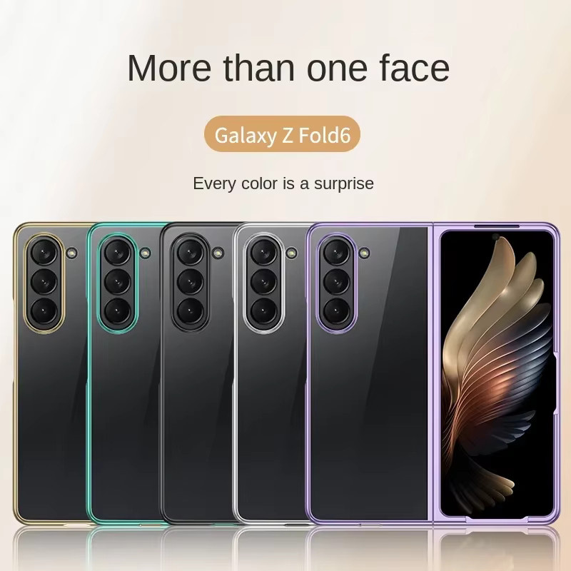 Transparente Handyhülle mit Galvanisierung für Samsung Galaxy Z Fold 7 6 5 4 3 Clear Hard Shell Anti Drop Cover - Bild 3