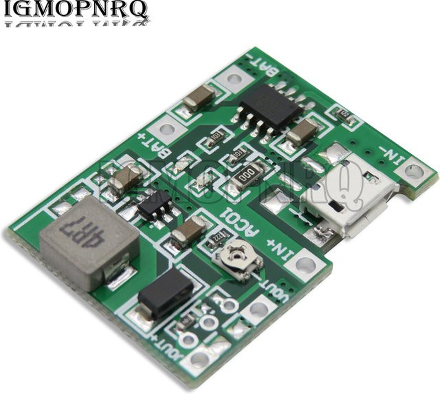 Lithium-Ionen-Batterieladegerät Platine DC-DC Step-Up-Boost-Modul für 3,7 V und 4,2 V in Grün - Bild 1