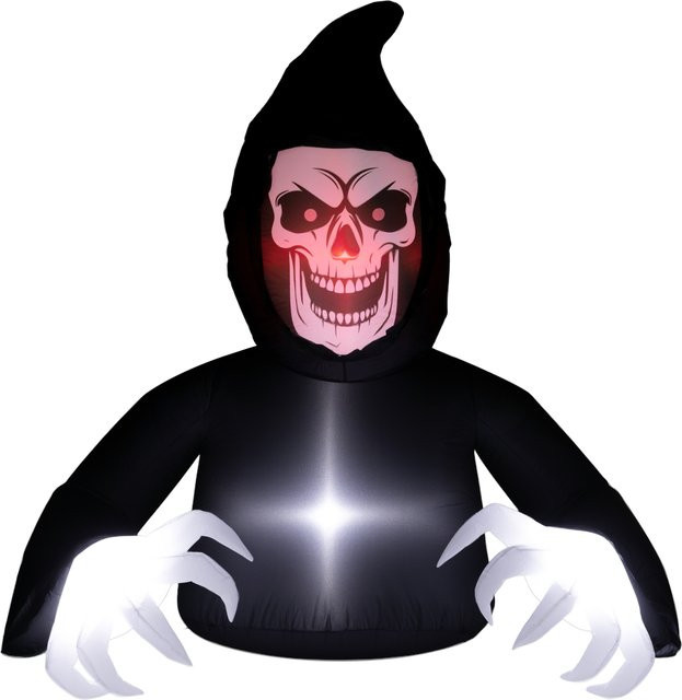 Outsunny Aufblasbarer Sensenmann Halloween-Deko mit LED-Lichtern und Gebläse, B/T/H: 115 x 100 x 180 cm - Bild 1