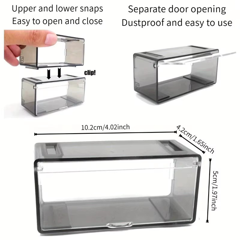 5er Set PGY Staubdichte Acryl Vitrinen mit Deckel und Stapelfunktion, Transparent, für Auto Modelle und Spielzeug - Bild 6