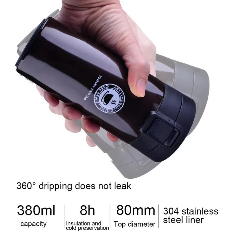 Doppelwandiger Thermobecher aus Edelstahl 304, 0,5 l Isolierflasche für Kaffee, Tee und Wasser, auslaufsicher - Bild 2