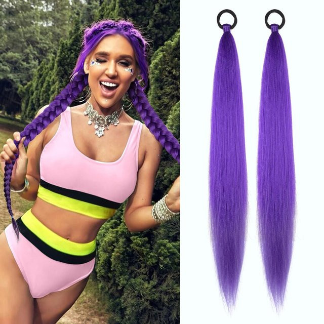 G&T Wig Pferdeschwanz Verlängerung, Lila, Synthetisch, 2 Stück, Damen - Bild 1