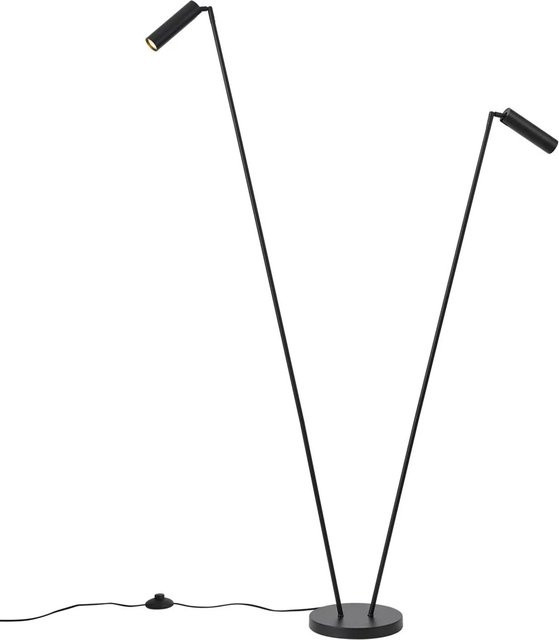 QAZQA Moderne Stehleuchte Thomas in Schwarz, 2-flammig, verstellbar, GU10, aus Stahl - Bild 1