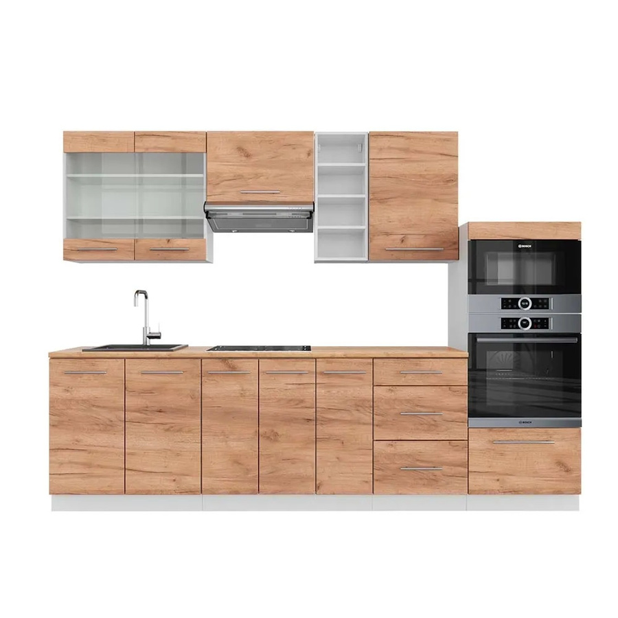 Vicco Fame-Line Küchenzeile Goldkraft Eiche Weiß B: 280 cm, H: 82 cm, T: 60 cm - Bild 2