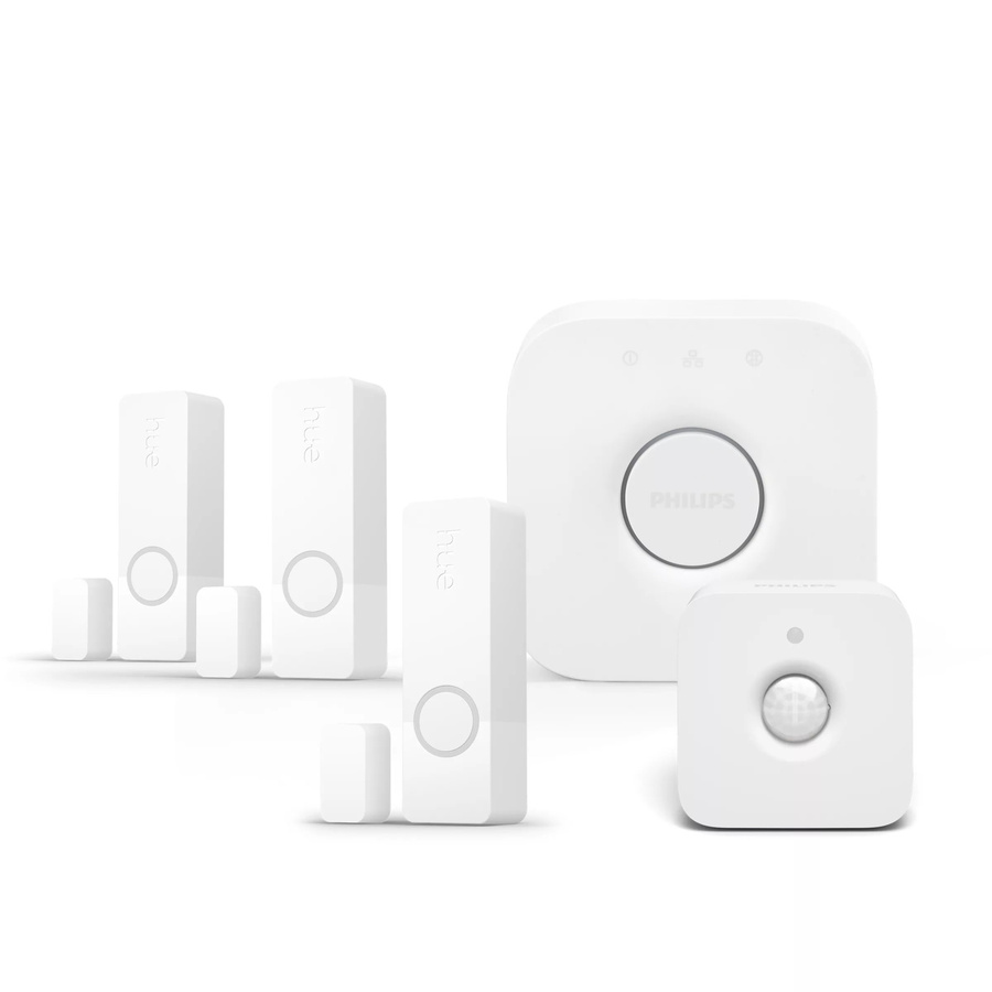 Philips Hue Secure Sensor Starter-Set in Weiß mit 3 Kontaktsensoren, Bewegungsmelder und Hue Bridge - Bild 1