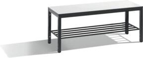 C+P Umkleidebank Basic Plus mit Schuhrost, Farbe Schwarzgrau und Weiß, H x B x T: 40,1 x 100 x 35,3 cm - Bild 1