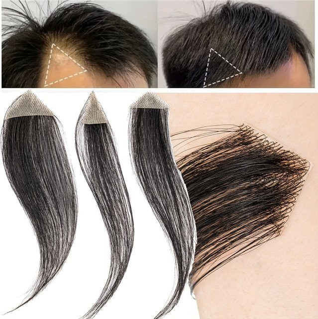 eseewigs Herren-Haaraufsatz, 100 % Echthaar, glatt, Farbe 1B - Bild 1