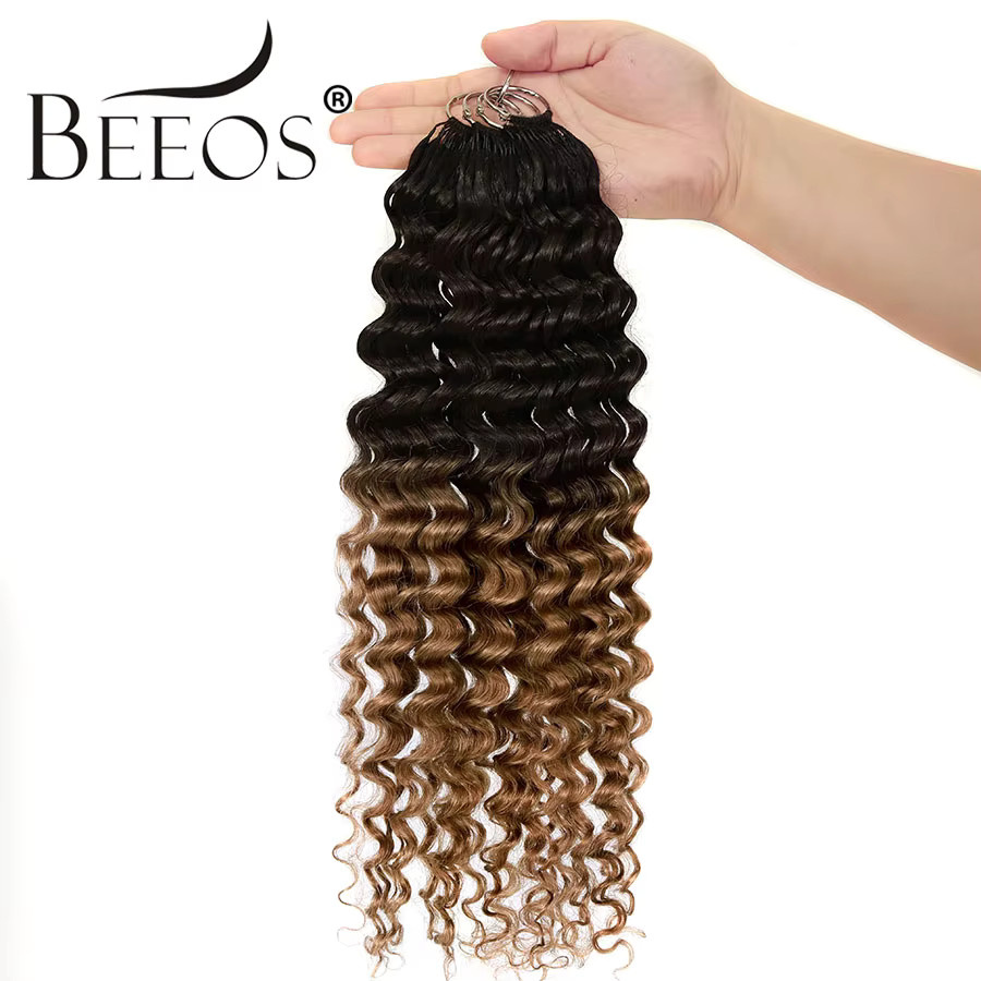 BEEOS Deep Wave Echthaar Haarverlängerung, Ombre Braun, 100 % Echthaar - Bild 6