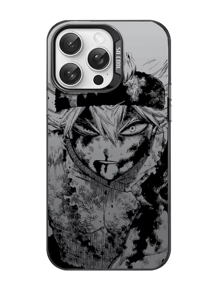 C-Clover Asta Handyhülle für iPhone 16 15 14 13 12 11 Pro Max in Schwarz Matt mit Laser Metallic Aurora Effekt - Bild 3