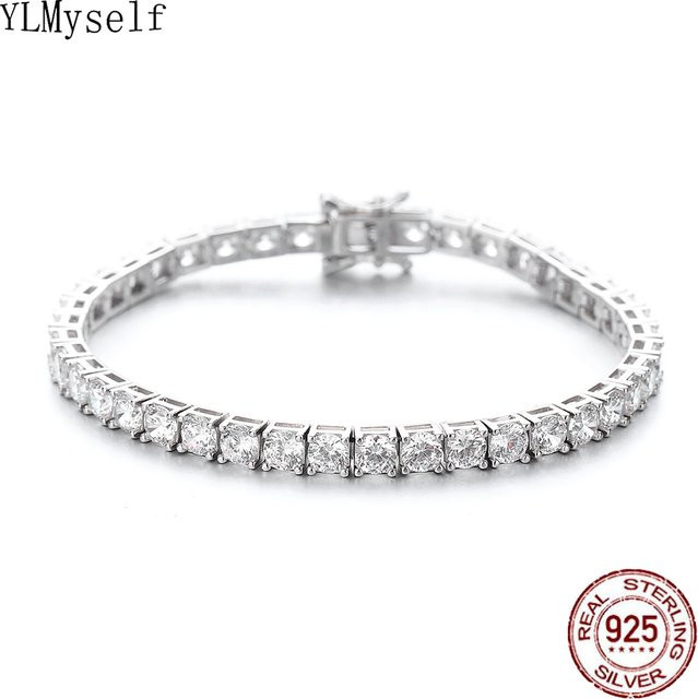 YLMyself Tennis-Armband, 925 Silber, Zirkonia, Unisex - Bild 1