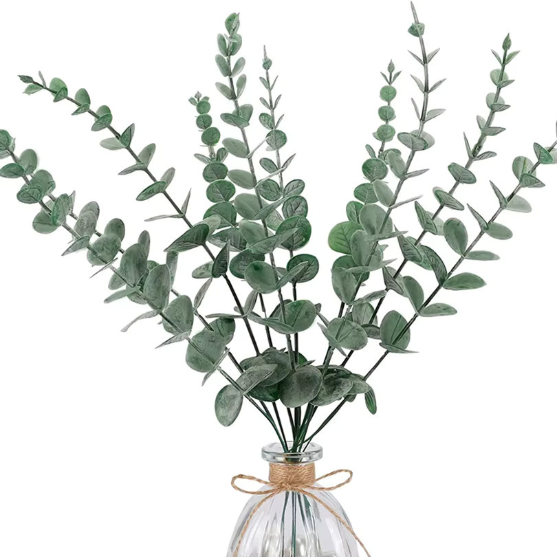 TTCY Künstliche Eukalyptusblätter in Milchweiss für deine Dekoration von Hochzeit, Garten oder Weihnachten - Bild 1